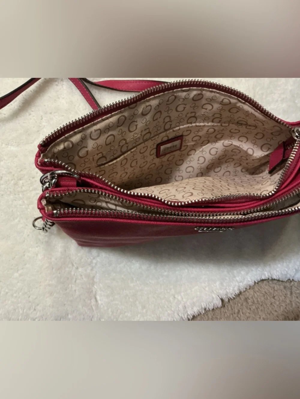 GUESS Pink Chain-Accent Crossbody Bag - Picture 3 of 3